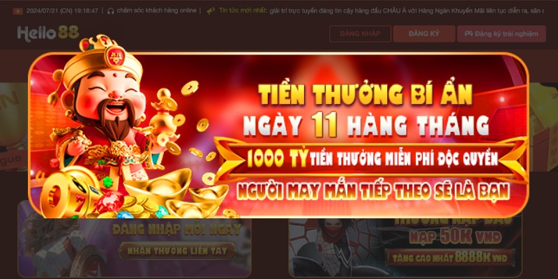 Tiền Thưởng Bí Mật là ưu đãi hấp dẫn nhất tại HELO88